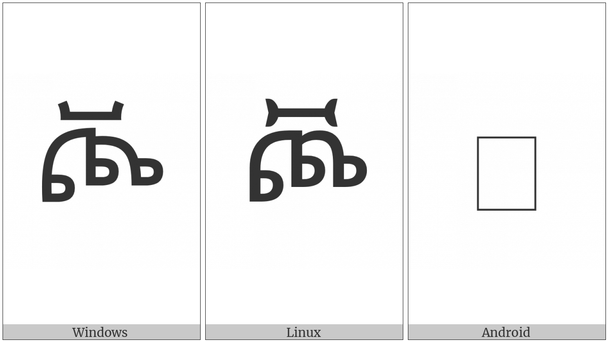 Ethiopic Syllable Cchho on various operating systems