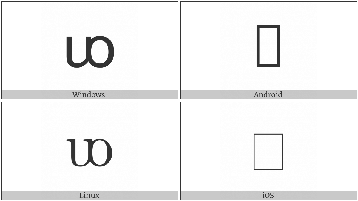 Latin Small Letter Uo on various operating systems