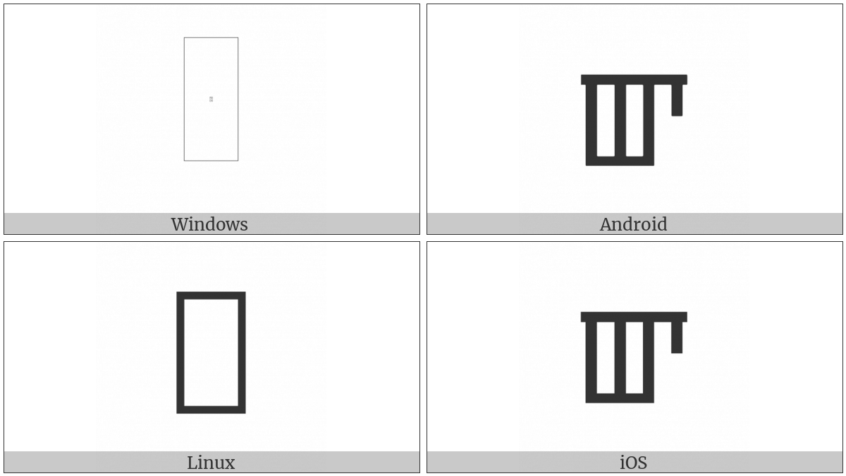 Meetei Mayek Letter Kok Lonsum on various operating systems