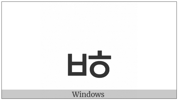 Hangul Jongseong Pieup-Hieuh on various operating systems