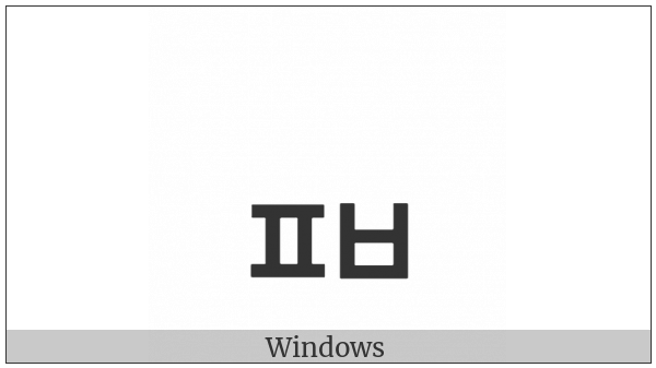 Hangul Jongseong Phieuph-Pieup on various operating systems