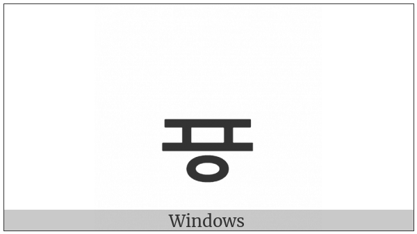 Hangul Jongseong Kapyeounphieuph on various operating systems