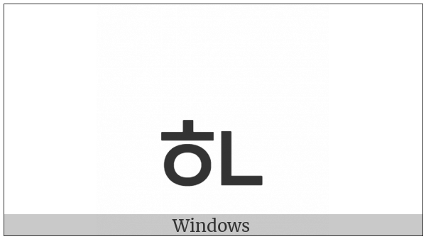 Hangul Jongseong Hieuh-Nieun on various operating systems