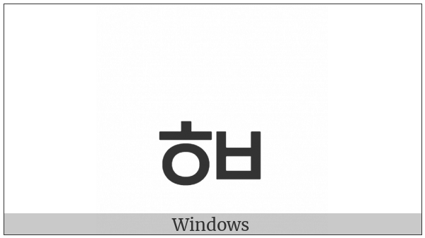 Hangul Jongseong Hieuh-Pieup on various operating systems