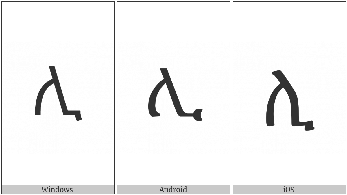 Ethiopic Syllable Li on various operating systems