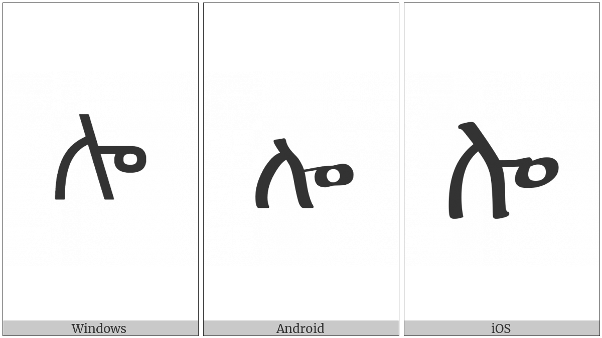 Ethiopic Syllable Lo on various operating systems