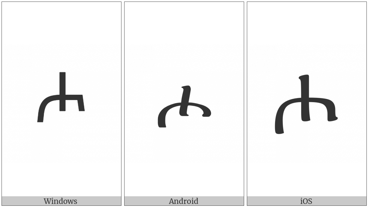 Ethiopic Syllable Hho on various operating systems