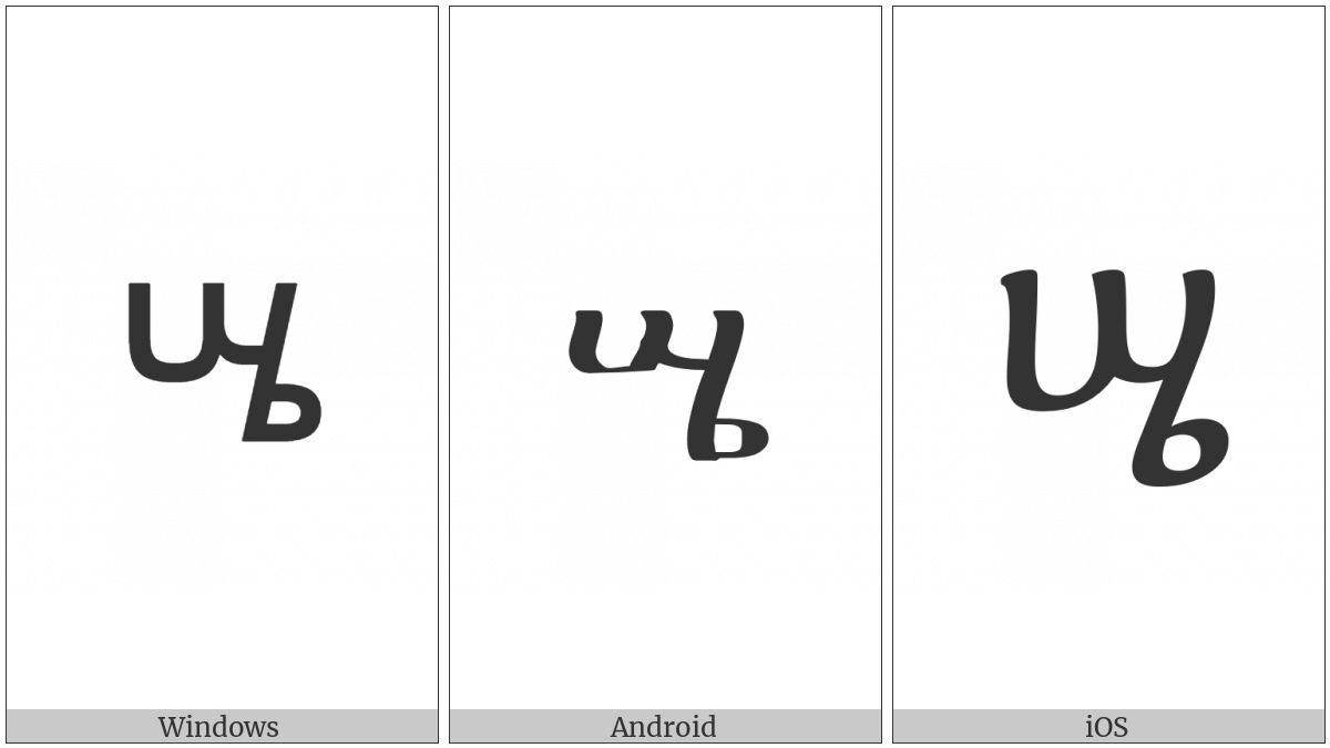 Ethiopic Syllable Szee on various operating systems