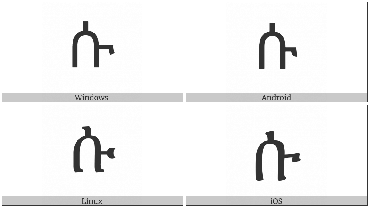 Ethiopic Syllable Su on various operating systems