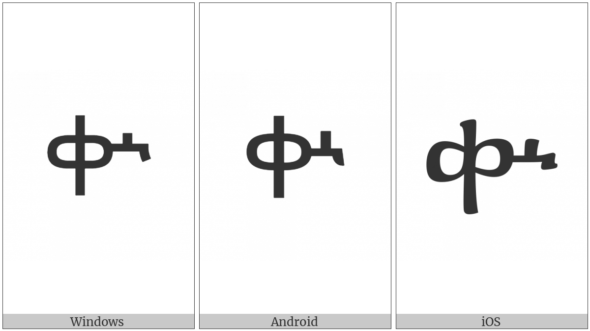 Ethiopic Syllable Qwe on various operating systems