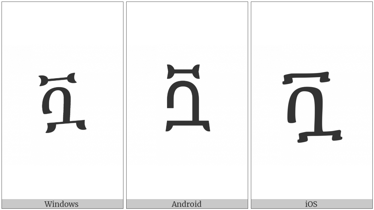 Ethiopic Syllable Vwa on various operating systems