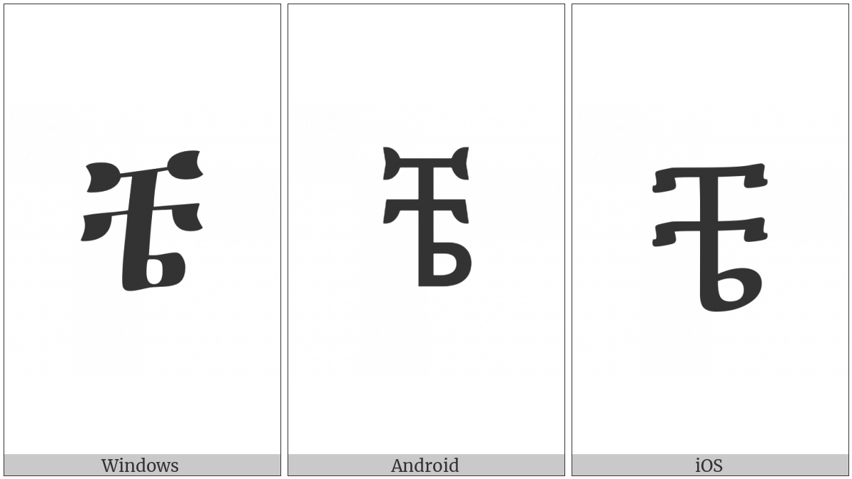 Ethiopic Syllable Cee on various operating systems