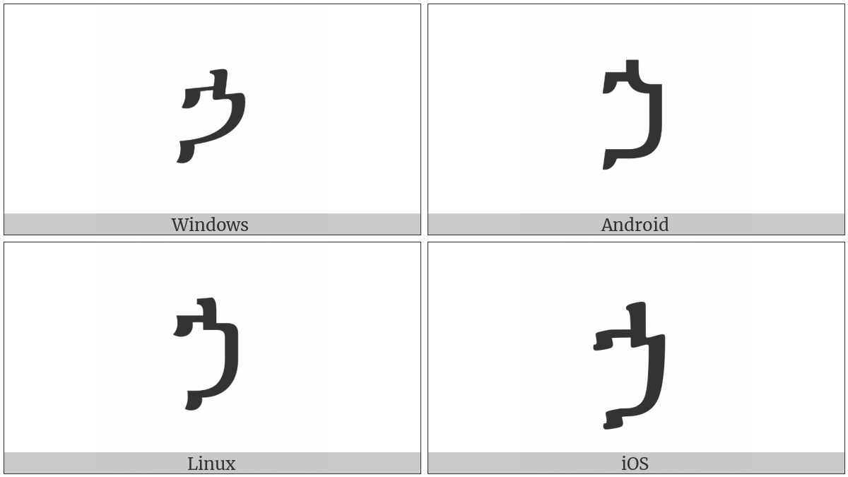 Ethiopic Syllable Xaa on various operating systems