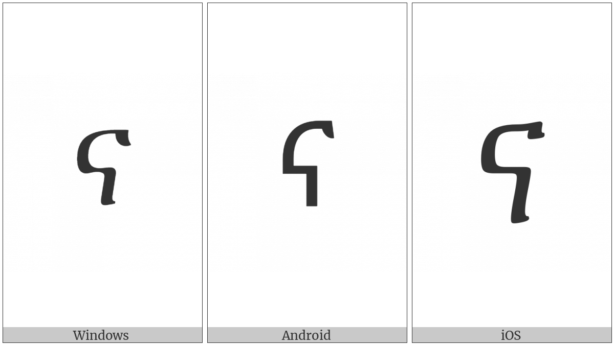 Ethiopic Syllable Naa on various operating systems