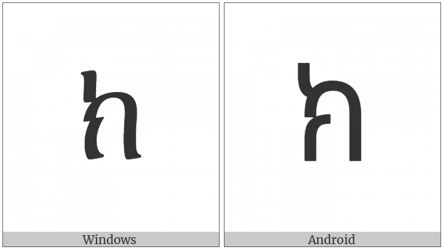 Ethiopic Syllable Ke on various operating systems