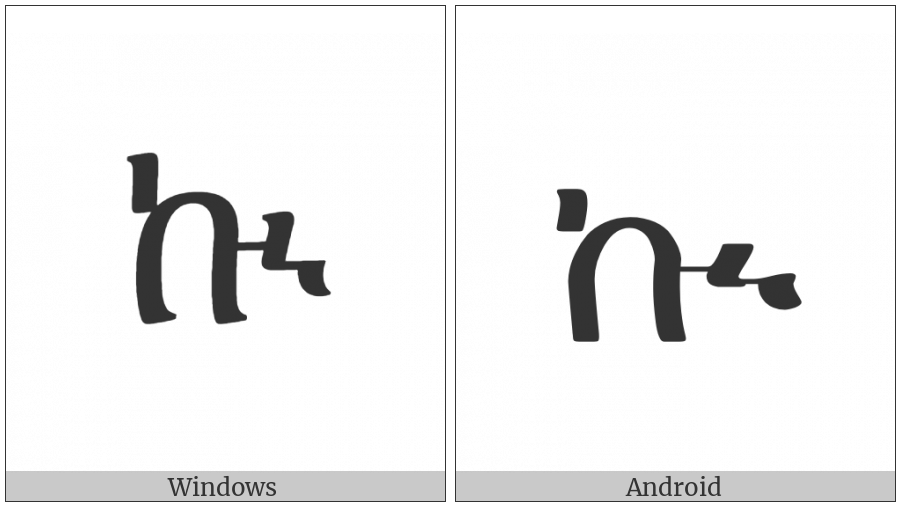 Ethiopic Syllable Kwi on various operating systems