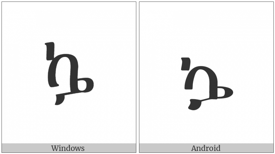 Ethiopic Syllable Kwee on various operating systems