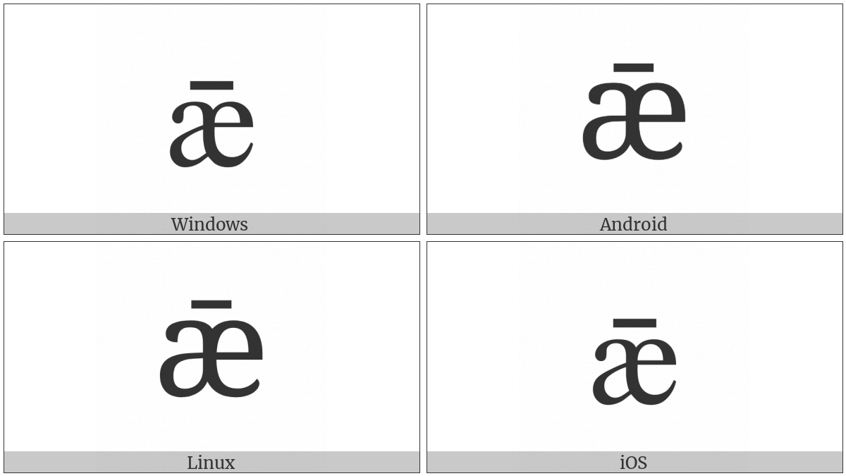 Latin Small Letter Ae With Macron on various operating systems