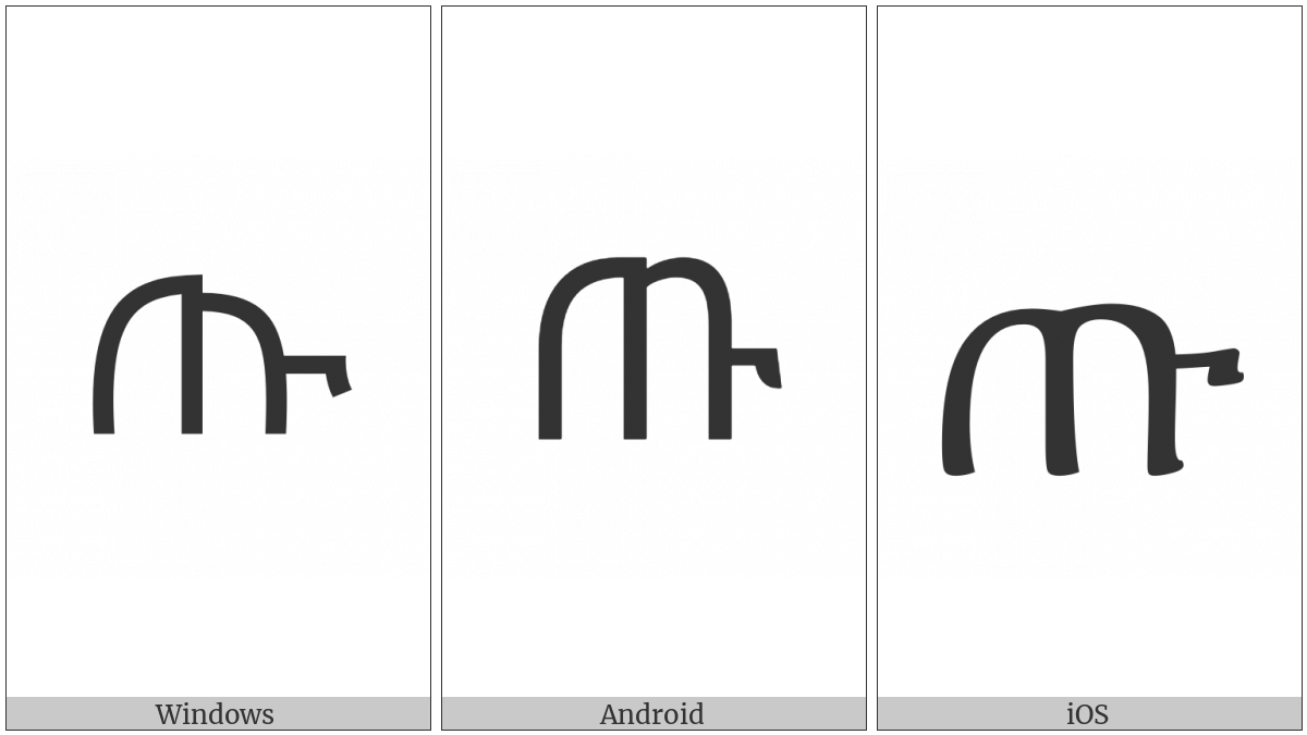 Ethiopic Syllable Thu on various operating systems