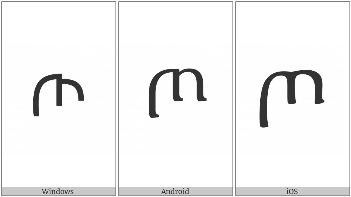 Ethiopic Syllable Tho on various operating systems