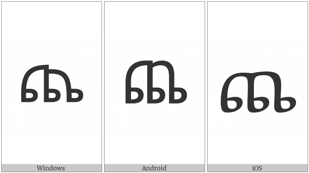 Ethiopic Syllable Cha on various operating systems