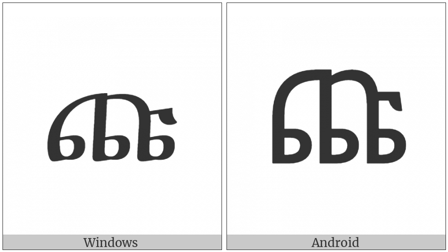 Ethiopic Syllable Chu on various operating systems