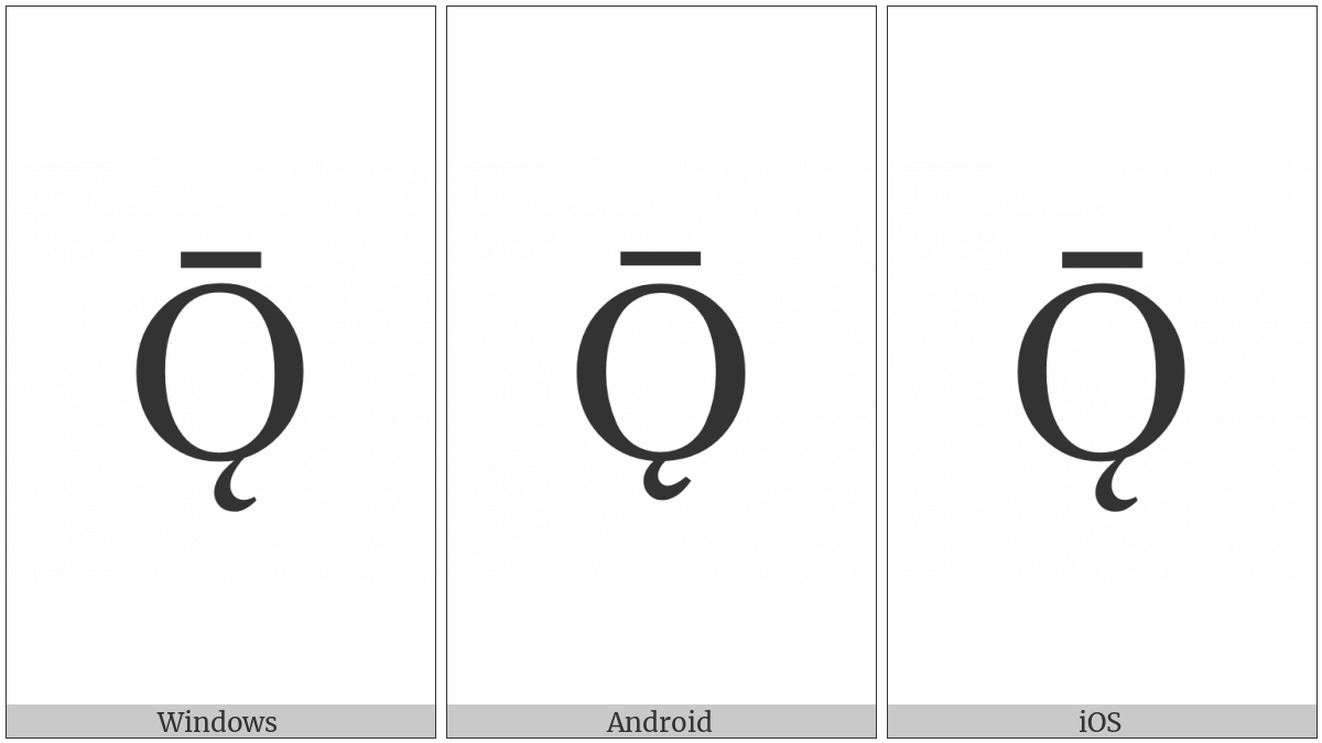 Latin Capital Letter O With Ogonek And Macron on various operating systems