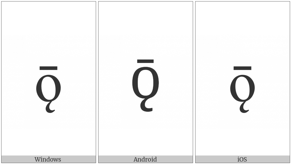 Latin Small Letter O With Ogonek And Macron on various operating systems