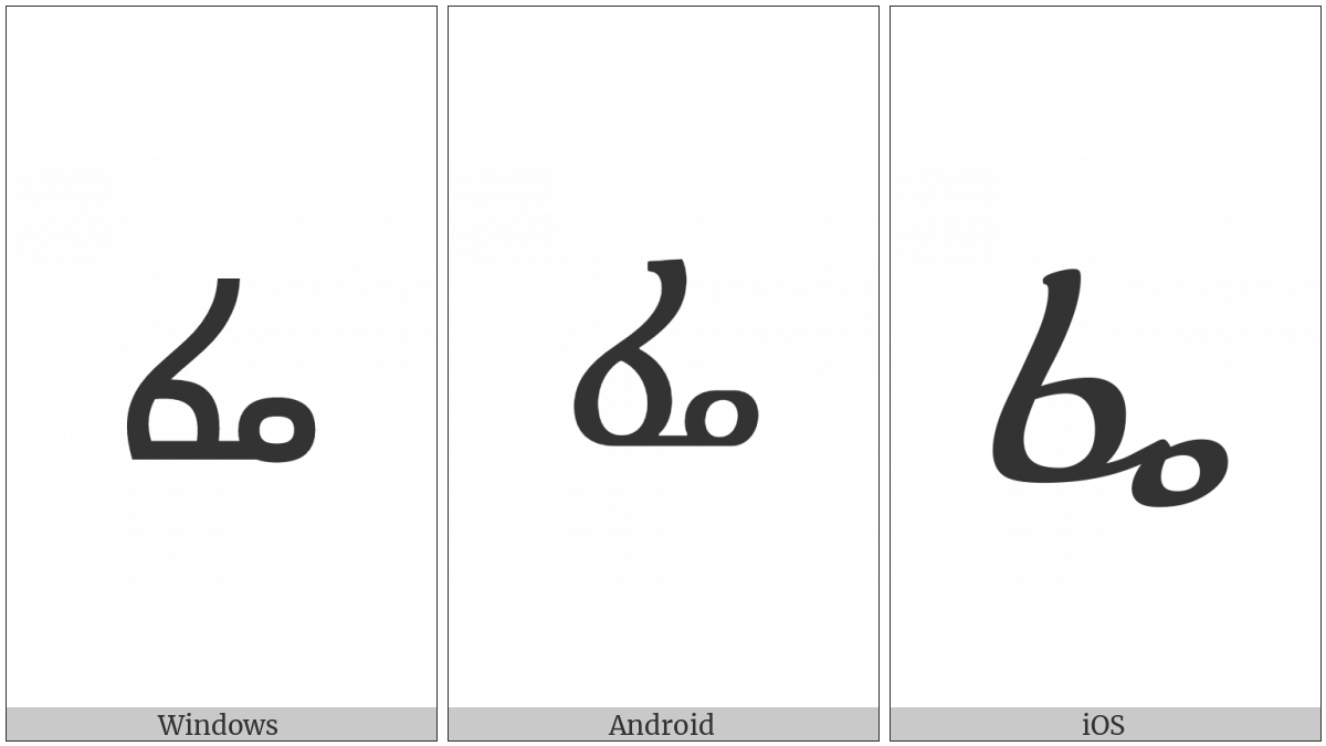 Ethiopic Syllable Fee on various operating systems