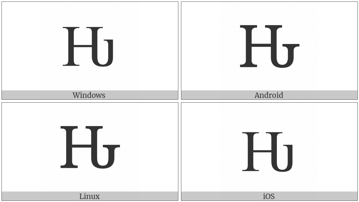 Latin Capital Letter Hwair on various operating systems