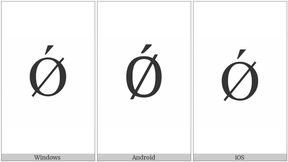 Latin Capital Letter O With Stroke And Acute on various operating systems