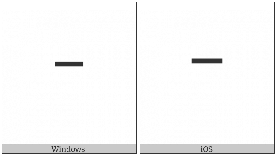 Canadian Syllabics Final Short Horizontal Stroke on various operating systems