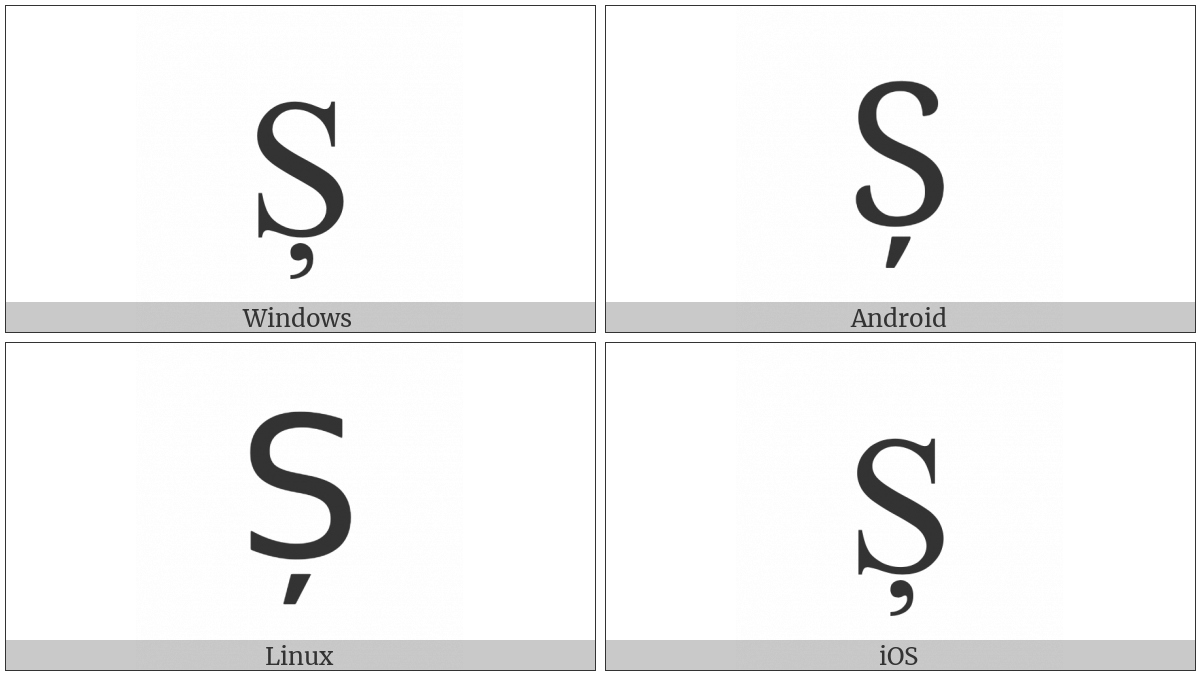 Latin Capital Letter S With Comma Below on various operating systems