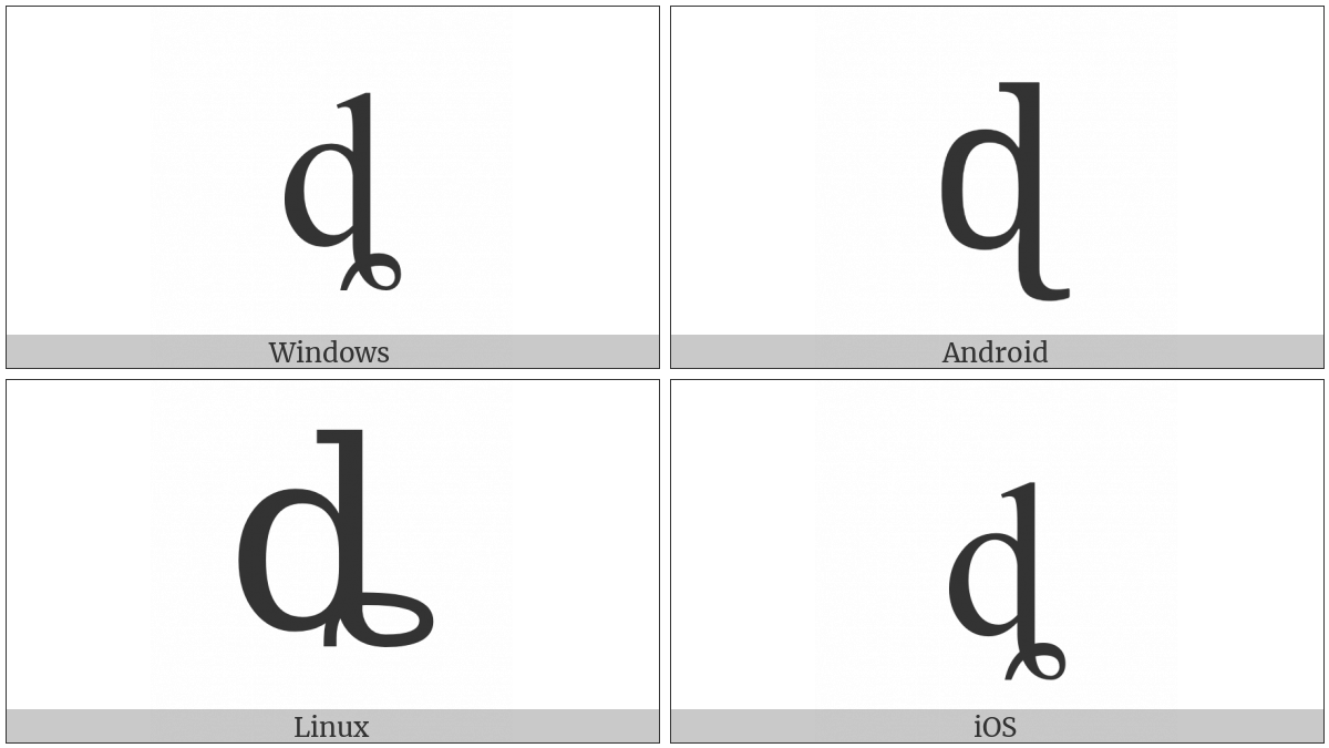 Latin Small Letter D With Curl on various operating systems