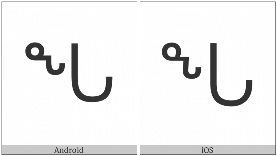 Canadian Syllabics Nga on various operating systems