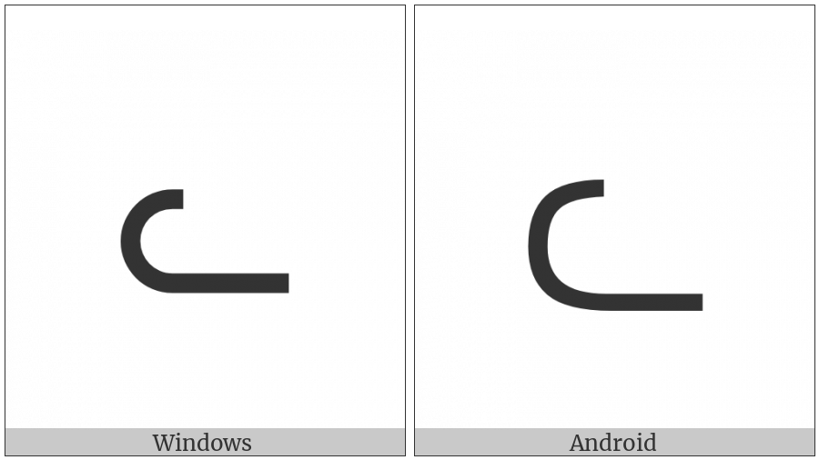 Canadian Syllabics Carrier Na on various operating systems