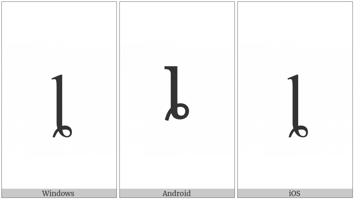 Latin Small Letter L With Curl on various operating systems