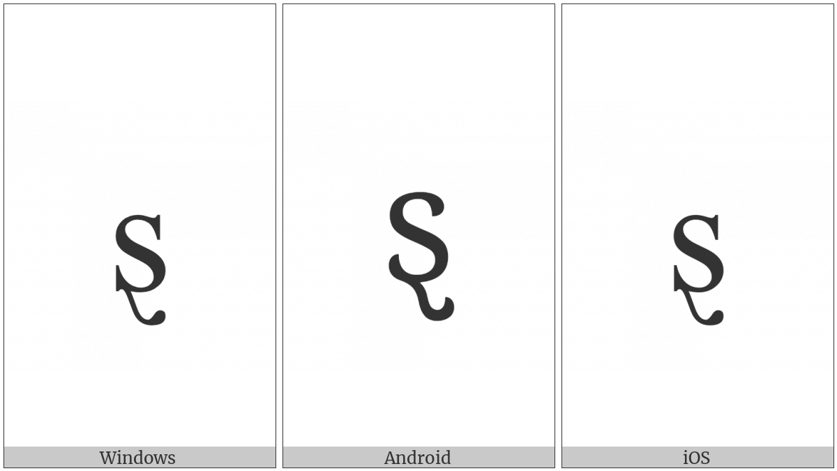 Latin Small Letter S With Swash Tail on various operating systems