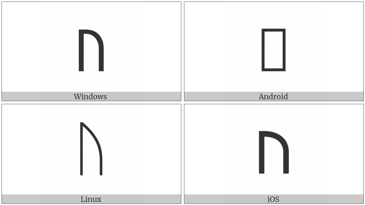 Runic Letter Uruz Ur U on various operating systems