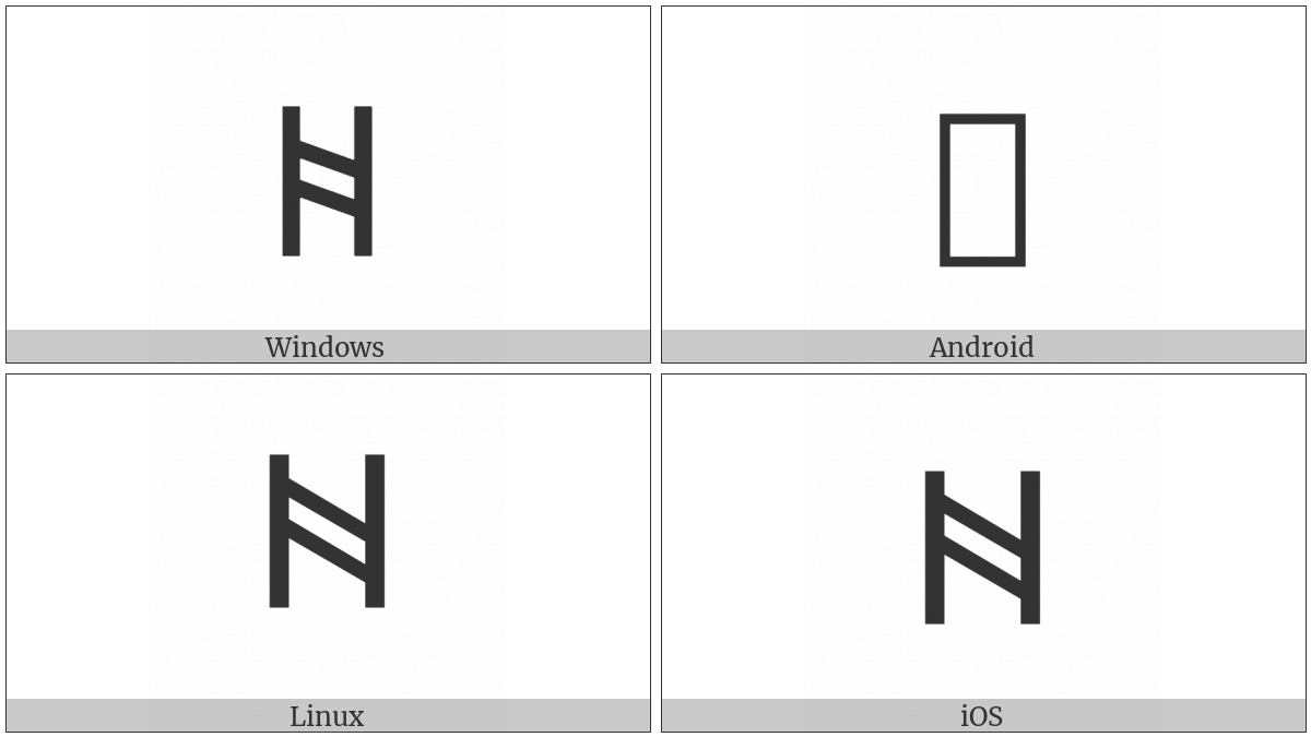 Runic Letter Haegl H on various operating systems