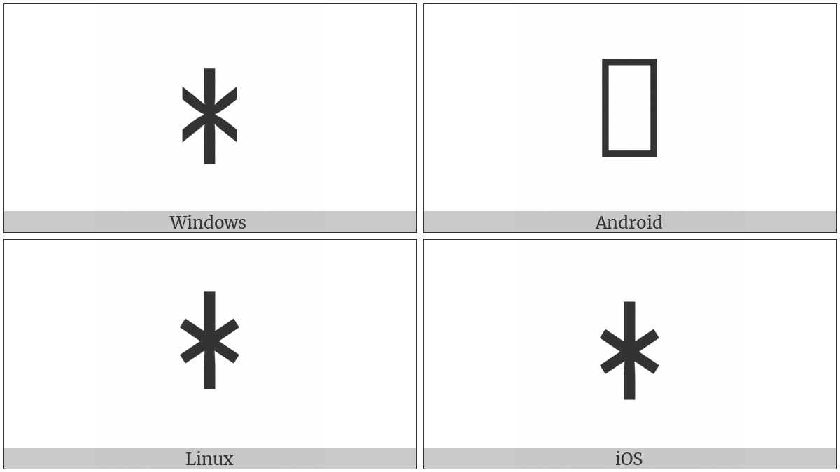 Runic Letter Long-Branch-Hagall H on various operating systems