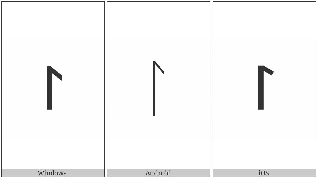 Runic Letter Laukaz Lagu Logr L on various operating systems