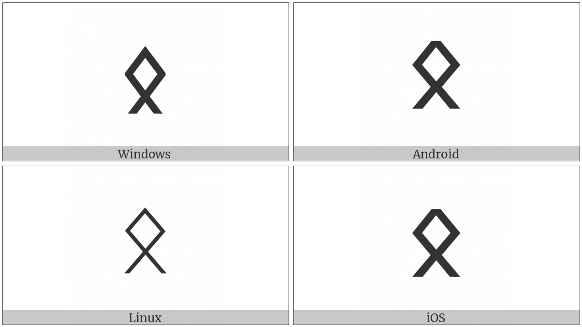 Runic Letter Othalan Ethel O on various operating systems