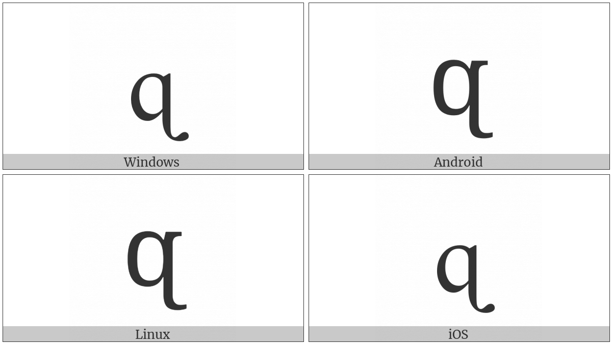 Latin Small Letter Q With Hook Tail on various operating systems