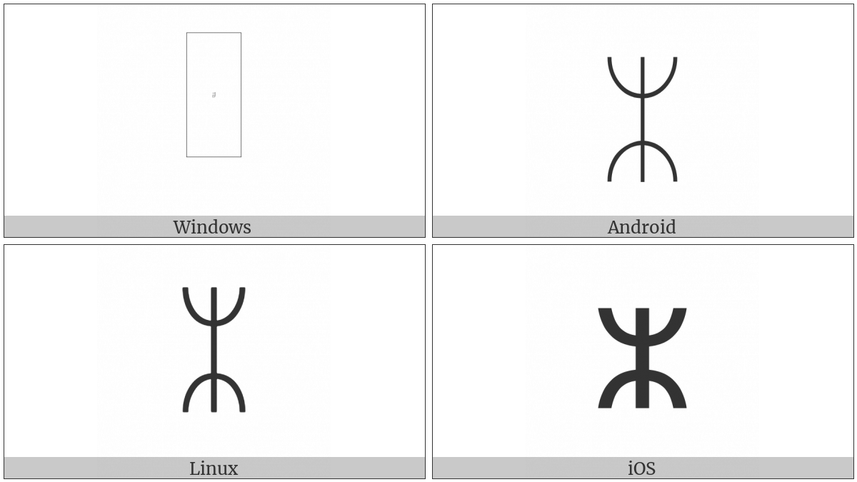 Runic Tvimadur Symbol on various operating systems