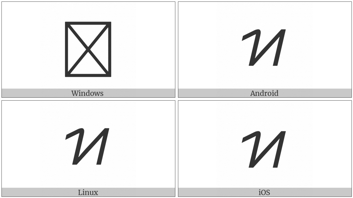 Hanunoo Letter Ya on various operating systems