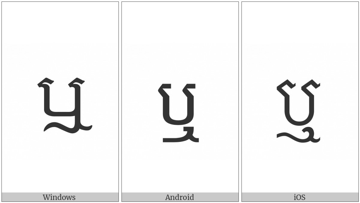 Khmer Independent Vowel Ryy on various operating systems