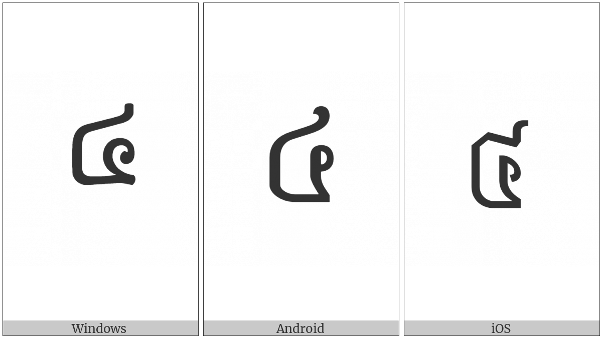 Khmer Digit Four on various operating systems