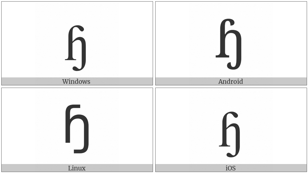 Latin Small Letter Heng With Hook on various operating systems