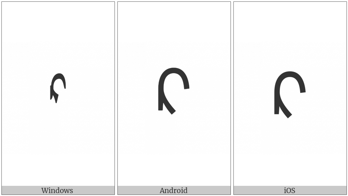 Mongolian Letter Ka on various operating systems